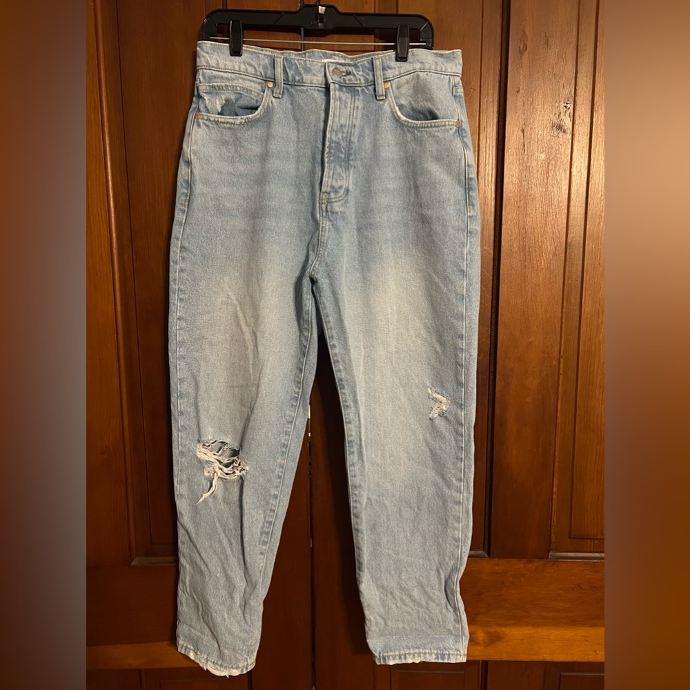 Betro Simone Jeans Button Fly Distressed‎ Straight Leg Mom Jeans Women’s Sz 32